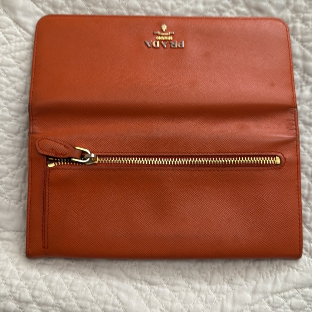Authentic Prada Orange Wallet - image 8